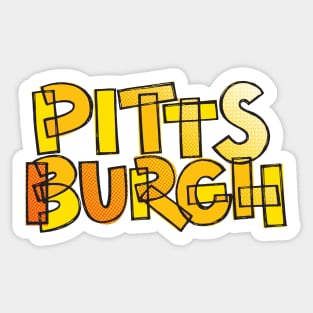 Pittsburgh Fan Black and Yellow Chunky Lettering Sticker